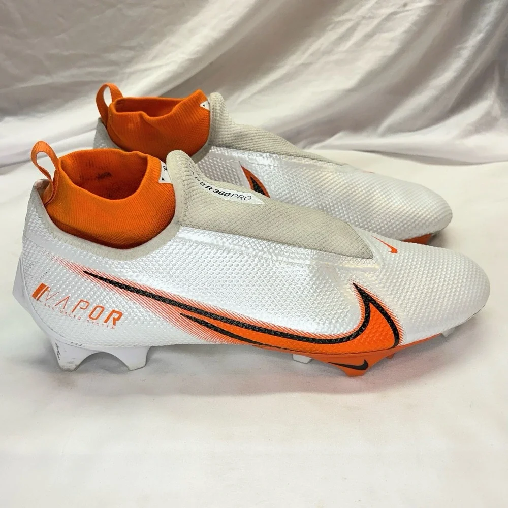 Nike Vapor Edge Pro 360 Football Cleats Mens US 13 White Orange CV6345-100